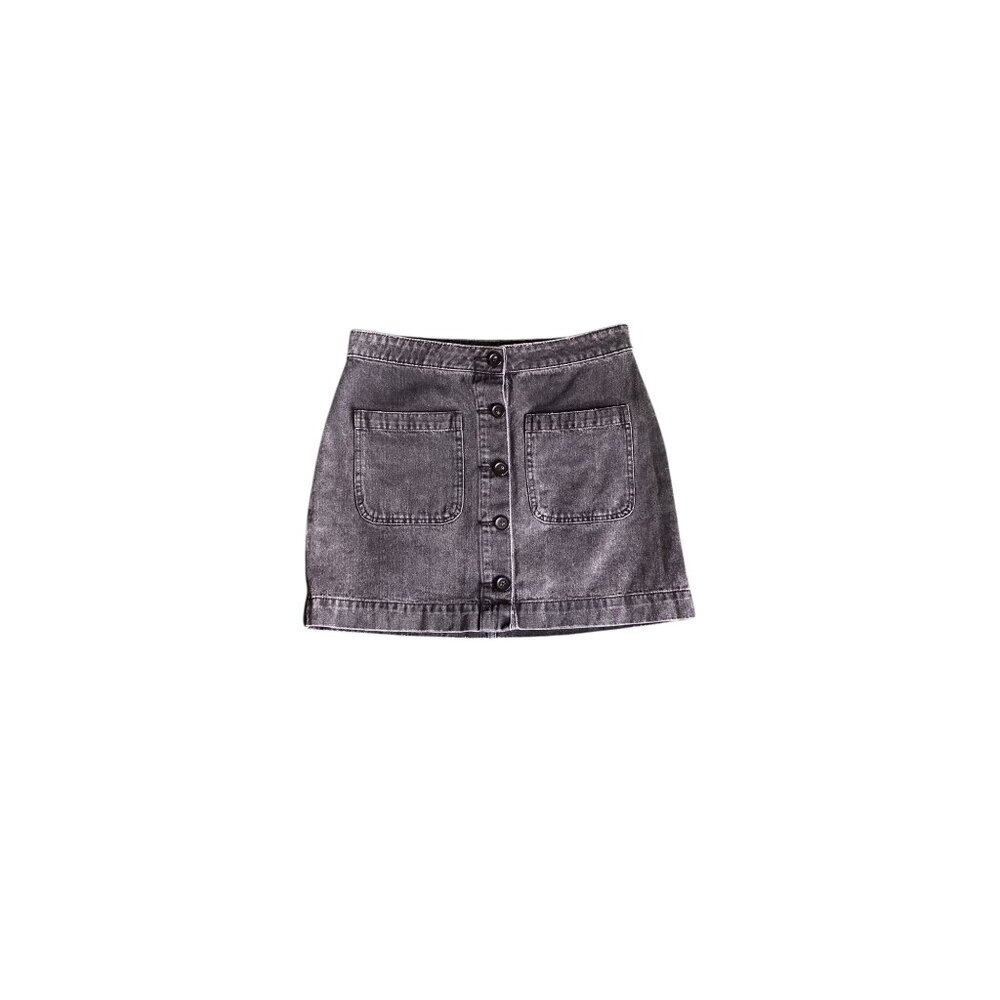 FP We The Free Black Denim Mini Skirt